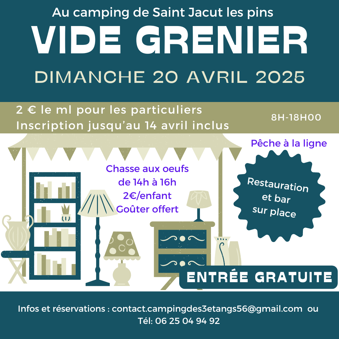 Vide Grenier au camping Dimanche 20 avril 2025