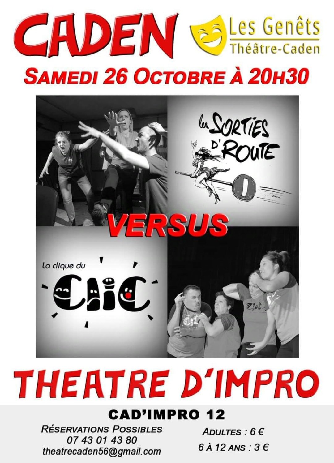 Théâtre d'Impro samedi 26 octobre à Caden